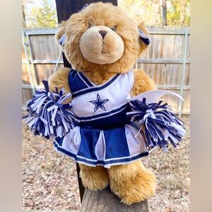 NFL Dallas Cowboy Cheerleader Build-A-Bear Teddy Bear with Dress Vintage Bear